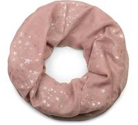 styleBREAKER Women's Loop Scarf with Metallic Star Print | Glitter Infinity Scarf approx. 89 x 75 cm | Lightweight for Spring & Autumn, Old Rose