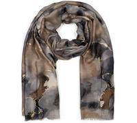 styleBREAKER Womens Marble Print Scarf with Metallic Effect | 85x180 cm, soft warm fabric for autumn and winter, short fringe, drapes as a cozy stole.