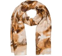 styleBREAKER Womens Marble Print Scarf with Metallic Effect,Beige-Brown
