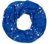 styleBREAKER Womens Metallic Star Loop Scarf 89x75cm,Royal Blue