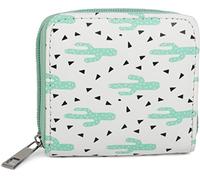 styleBREAKER Womens Mini Wallet Cactus Faux Leather,White-Mint Green