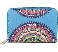 styleBREAKER Womens Mini Wallet Mandala Ethno Design,Blue-Green-Orange