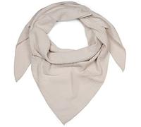 styleBREAKER women's muslin triangle scarf made of 100% cotton | soft and lightweight solid-colored neck scarf for women | stylish scarf for every season - Made in Italy, 196 x 84 cm, Beige