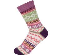 styleBREAKER Women's Norwegian socks with wintery Norwegian pattern, warm knitted socks, One Size 37-41, 1 pair 08030016, Colour:Mauve-Purple