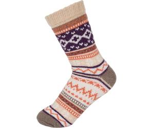 styleBREAKER Women's Norwegian socks with wintery Norwegian pattern, warm knitted socks, One Size 37-41, 1 pair 08030016, Colour:Beige-Taupe