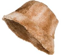 styleBREAKER Womens Ombré Faux Fur Bucket Hat,Brown-Beige