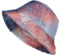 styleBREAKER Womens Ombré Faux Fur Bucket Hat,Dark Blue-Rose