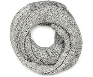 styleBREAKER Womens Ombré Rice Grain Knit Loop Scarf,Light Grey-Grey