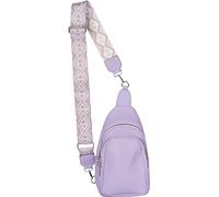 styleBREAKER Women's One Shoulder Backpack, Geometric Patterned Shoulder Strap, Unicoloured Crossbody Bag, City Backpack, Sling Bag 02012400, Colour:Lilac