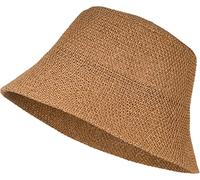 styleBREAKER Womens Paper Straw Bucket Hat,Brown