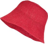 styleBREAKER Womens Paper Straw Bucket Hat,Red