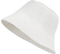styleBREAKER Womens Paper Straw Bucket Hat,White