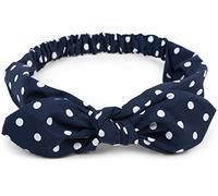 styleBREAKER Womens Polka Dot Hairband with Bow,Dark Blue