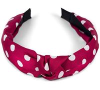styleBREAKER Womens Polka Dot Knot Headband Rockabilly,Burgundy-red-white