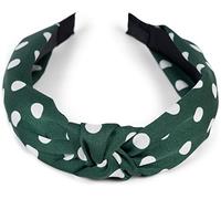 styleBREAKER Womens Polka Dot Knot Headband Rockabilly,Dark green-white