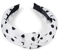 styleBREAKER Womens Polka Dot Knot Headband Rockabilly,White-Black