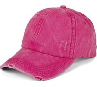 styleBREAKER Womens Ponytail Baseball Cap in Destroyed Cotton | Cross-Strap Ponytail Cap, Adjustable 55-59 cm via Hook and Loop, 7 cm Brim, Breathable, Sweatband.