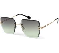 styleBREAKER Womens Rimless Square Sunglasses Diamond Cut | Polycarbonate lenses, gradient tint (cat. 1-3). Slim metal temples, silicone nose pads. 134 mm. In ase.