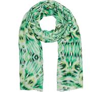 styleBREAKER Women's Scarf Batik Shibori Pattern with Metallic Stripes, Lightweight Ethnic Cloth with Short Fringes 01016228, Colour:Green-light green