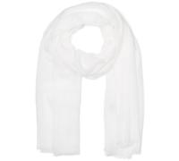 styleBREAKER women's scarf light & transparent with short fringes | solid-colored neck scarf for spring and summer | soft large shoulder scarf 188 x 100 cm, White