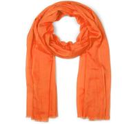 styleBREAKER women's scarf light & transparent with short fringes | solid-colored neck scarf for spring and summer | soft large shoulder scarf 188 x 100 cm, Orange