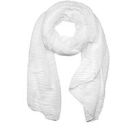 styleBREAKER Women's Scarf Solid Color with Fine Crinkled Surface, Lightweight Fabric, Pleated, Pleats 01016107, Colour:White