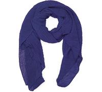styleBREAKER Women's Scarf Solid Color with Fine Crinkled Surface, Lightweight Fabric, Pleated, Pleats 01016107, Colour:Royal Blue