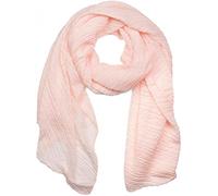 styleBREAKER Women's Scarf Solid Color with Fine Crinkled Surface, Lightweight Fabric, Pleated, Pleats 01016107, Colour:Apricot