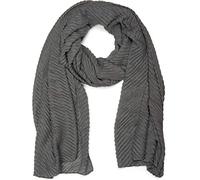 styleBREAKER Women's Scarf Solid Color with Fine Crinkled Surface, Lightweight Fabric, Pleated, Pleats 01016107, Colour:Dark Grey