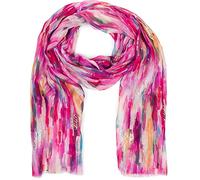 styleBREAKER Women's Scarf with Colorful Striped Gradient Pattern and Metallic Accents, Multicolored Striped Stole 01016222, Colour:Pink-