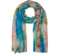 styleBREAKER Women's scarf with colourful watercolour gradient pattern, light summery scarf multicoloured 01016240, Colour:Blue-Green-Orange