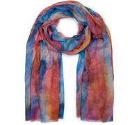 styleBREAKER Women's scarf with colourful watercolour gradient pattern, light summery scarf multicoloured 01016240, Colour:Orange-red-blue