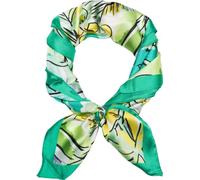 styleBREAKER women's scarf with palm leaf flower pattern in pop art style, square scarf, colorful square scarf, headscarf 01016237, Colour:Green