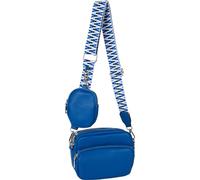 styleBREAKER Women's Shoulder Bag Set 2-Piece, patterned shoulder strap and oval purse, Rectangular Crossbody Bag Solid Color 02012405, Colour:Royal Blue