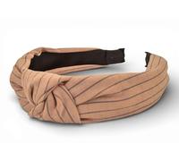 styleBREAKER Womens Striped Twist Knot Headband,Light Brown