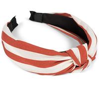 styleBREAKER Womens Striped Twist Knot Headband,Rust-White