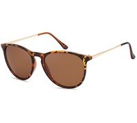 styleBREAKER Women's Sunglasses with Large Oval Polycarbonate Lenses, Plastic Frame, and Metal Temples 09020085, Demi Brown Frame/Brown Gradient Glass