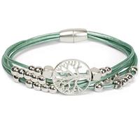 styleBREAKER Womens Tree of Life Wrap Bracelet with Beads | Bracelet, comfortable magnetic clasp, 2 cm pendant, 19x1 cm, delicate straps, adjustable details.