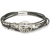 styleBREAKER Womens Tree of Life Wrap Bracelet with Beads | Bracelet, comfortable magnetic clasp, 2 cm pendant, 19x1 cm, delicate straps, adjustable details.