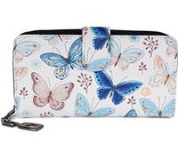 styleBREAKER Womens Vintage Butterfly Wallet,White-Blue