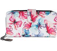 styleBREAKER Womens Vintage Butterfly Wallet,White-Red