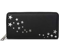 styleBREAKER Women's Wallet with Metallic Star Cut-Outs, Zippered Purse, Colour:Black