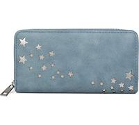 styleBREAKER Women's Wallet with Metallic Star Cut-Outs, Zippered Purse, Colour:Blue
