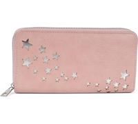 styleBREAKER Women's Wallet with Metallic Star Cut-Outs, Zippered Purse, Colour:Old Rose