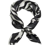 styleBREAKER Women's Zebra Pattern & Striped Scarf | 70x70 cm Square Soft Satin Neckerchief | Versatile Bandana & Headscarf for Spring & Summer, Black-White