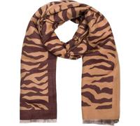 styleBREAKER Womens Zebra Print Scarf,Brown-Dark Brown
