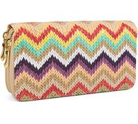 styleBREAKER Zig zag Pattern Ethno Design Purse with, Zipper, Wallet, Ladies 02040049, Colour:Beige-Multicoloured-Lengthways