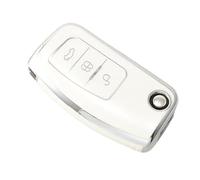 StyleC Car Key Cover Case compatible with Ford Fiesta Kuga Mondeo Focus Zetec 3 Button Remote (White SIlver)