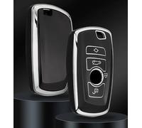 StyleC COVER COMPATIBLE WITH BMW 1 2 3 5 7 SERIES X1 X3 KEY REMOTE COVER CASE KEYLESS ENTRY FOB 8 (Black Silver)