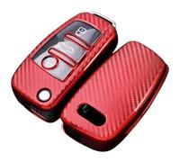 StyleC Key Cover compatible with Audi A1 A3 S3 A4 S4 A5 S5 A6 S6 TT Q5 Q7 R8 Case Remote Flip Key Fob 3 Button (Red)